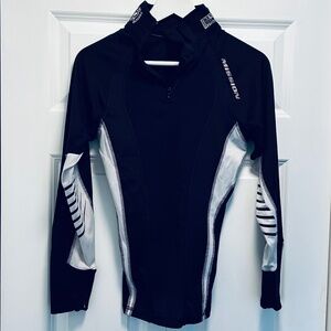 Mission Long Sleeve Black & White Cycling Jersey - Women's Small